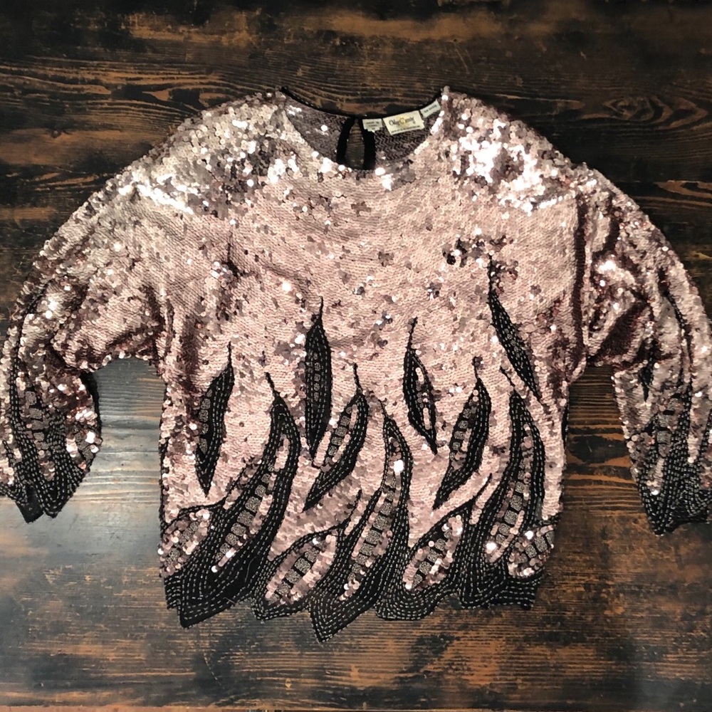Vintage Oleg Cassini sequin top